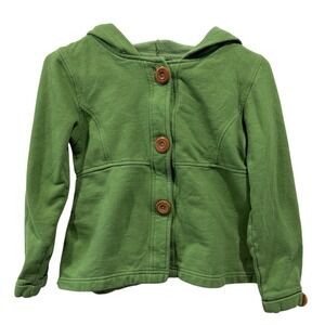 Brownie New York Girls Coat Size L Wooden Button Spring Jacket Coat Green Light